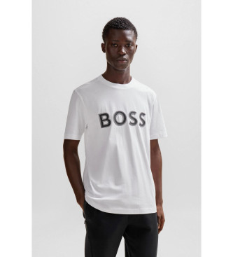 BOSS Weies T-Shirt mit Logodruck