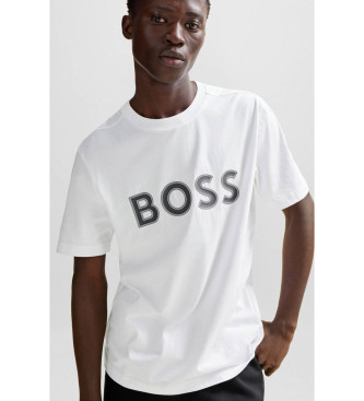 BOSS Weies T-Shirt mit Logodruck