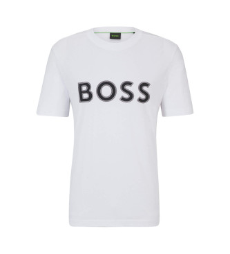 BOSS Weies T-Shirt mit Logodruck