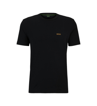 BOSS T-shirt Lisa Contrast zwart