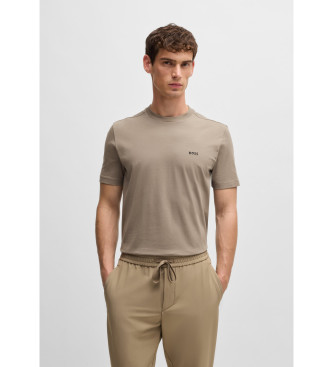 BOSS Braunes T-Shirt mit Kontrast