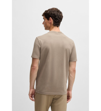 BOSS Braunes T-Shirt mit Kontrast