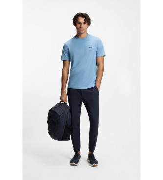 BOSS Koszulka z kontrastowym logo niebieska