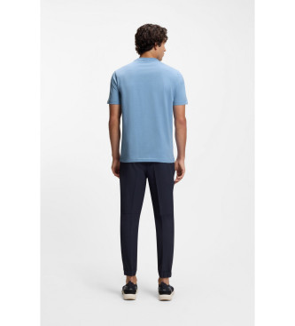 BOSS Koszulka z kontrastowym logo niebieska