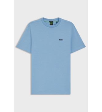 BOSS Koszulka z kontrastowym logo niebieska