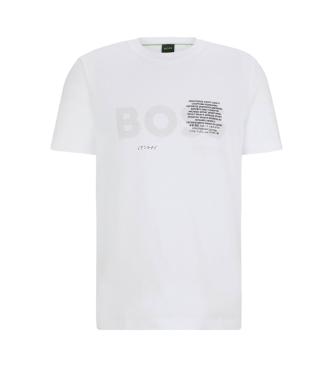 BOSS Almindelig T-shirt med hvid illustration