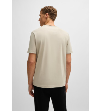 BOSS Beige T-shirt med logotyp