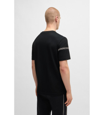 BOSS T-shirt noir  rayures et logo