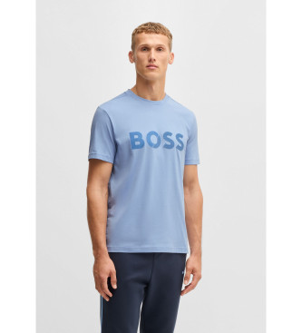 BOSS T-shirt z logo Tape niebieski