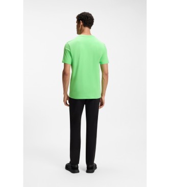 BOSS Camiseta Algod�n El�stico detalle logo verde