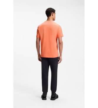 BOSS Camiseta Algod�n El�stico detalle logo naranja
