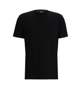 BOSS Logo embossed mesh T-shirt black