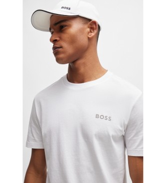 BOSS White Embossed Mesh T-shirt