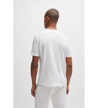 BOSS Camiseta Malla con Relieve blanco