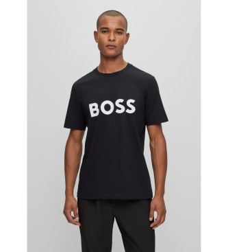 BOSS T-shirt preta com contraste