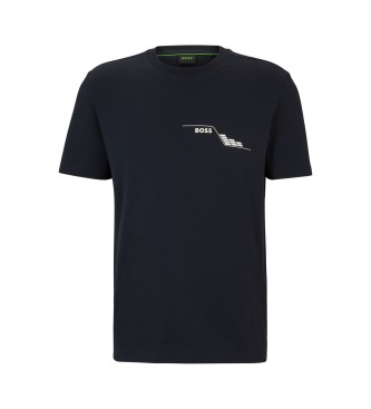 BOSS T-shirt com logtipo azul-marinho
