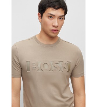 BOSS T-shirt with Logo Design Embossed brown