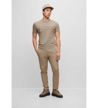 BOSS T-shirt with Logo Design Embossed brown