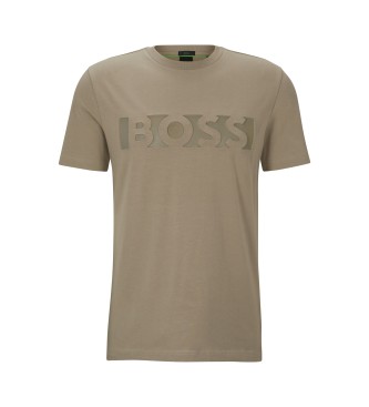 BOSS T-shirt with Logo Design Embossed brown
