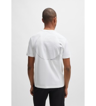 BOSS T-shirt bianca dal design metallizzato