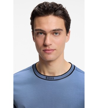 BOSS T-shirt blu girocollo