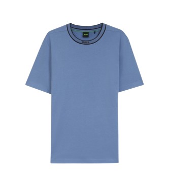 BOSS T-shirt blu girocollo