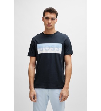 BOSS T-shirt com logtipo azul-marinho