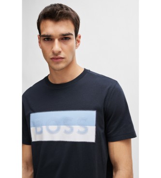 BOSS T-shirt com logtipo azul-marinho