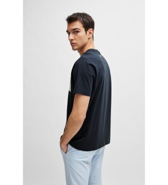 BOSS T-shirt com logtipo azul-marinho