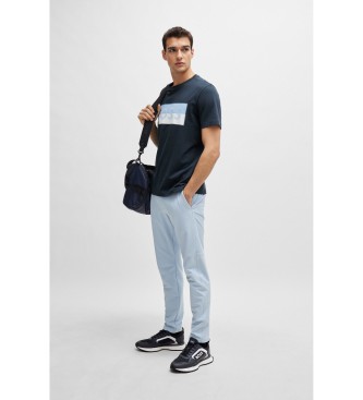 BOSS T-shirt com logtipo azul-marinho