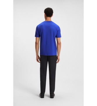 BOSS Baumwoll-Strick-T-Shirt mit blauem 3D-Logo