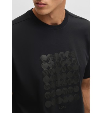 BOSS T-shirt en coton interlock avec illustration de cercles noirs