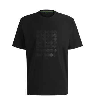 BOSS T-shirt en coton interlock avec illustration de cercles noirs