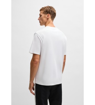 BOSS Camiseta de interlock de algodn con ilustracin de crculos blanco