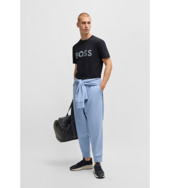 BOSS T-shirt com logtipo azul-marinho de grandes dimenses  