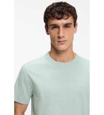 BOSS Turkos stickad T-shirt med logotyp