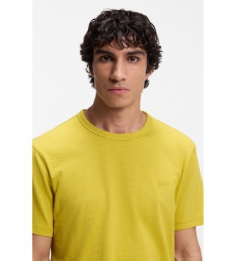 BOSS T-shirt gul Logo Dot T-shirt gul