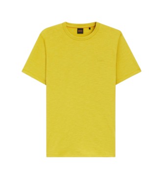 BOSS T-shirt gul Logo Dot T-shirt gul