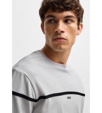 BOSS T-shirt en coton  la coupe dcontracte, avec ruban gris et logo.  