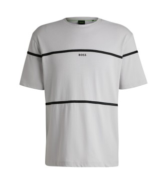 BOSS T-shirt en coton  la coupe dcontracte, avec ruban gris et logo.  