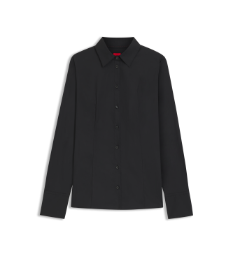 HUGO Camicia nera attillata