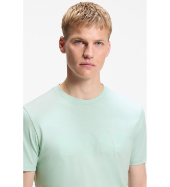 BOSS Turquoise Logo Knitted T-shirt