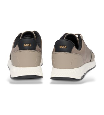 BOSS Zapatillas TTNM EVO con suela estriada beige