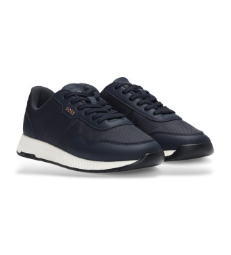 BOSS TTNM EVO-sko med ribbet sl navy