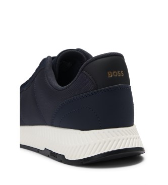 BOSS TTNM EVO-sko med ribbet sl navy