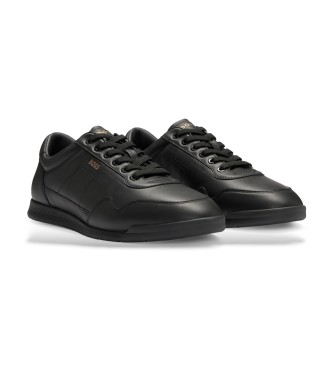 BOSS Skórzane buty Titanium w kolorze czarnym