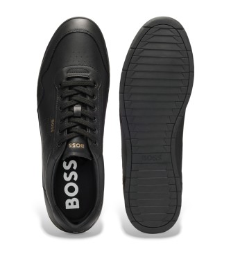 BOSS Skórzane buty Titanium w kolorze czarnym