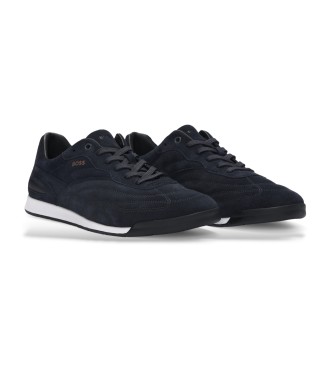 BOSS Sneakers in pelle blu navy titanio