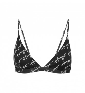 HUGO Driehoek Bikini Top Kalligrafie zwart