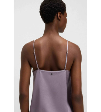 BOSS Top Satinado de encaje violeta